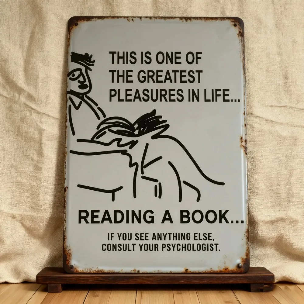 واحد من أعظم متعة في الحياة يقرأ كتاب علامة معدنية من القصدير مضحكة