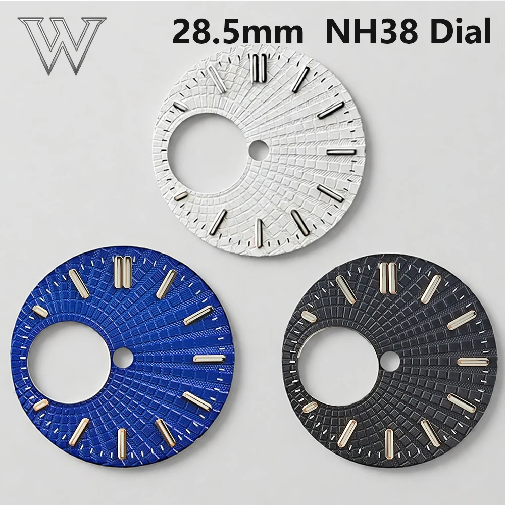 28.5mm New NH38 Hollowed Out Dial Custom Logo Dial Green Luminous for NH38 Movement Watch Accessories Repair Tools