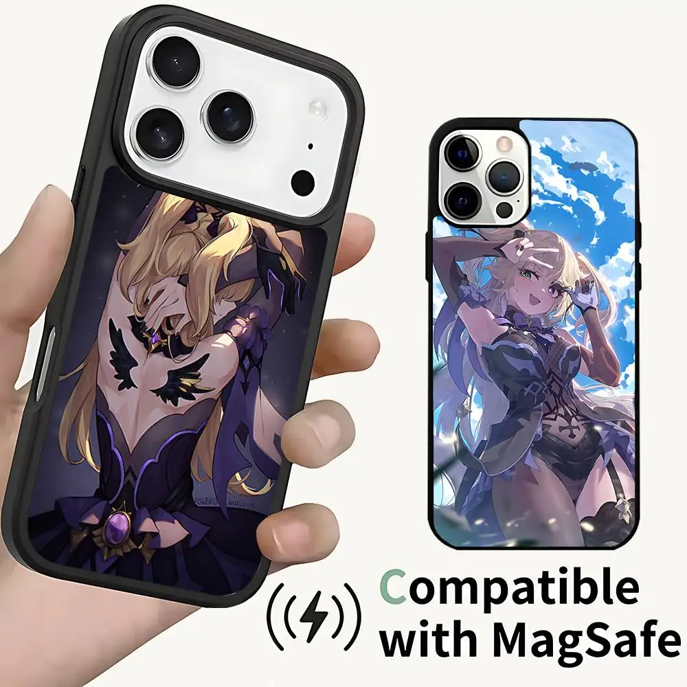 

Magnetic Case: Compatible with IPhone 17,16,15,14,13,12,11,Pro,Max,Plus,Mini,SE4,E Fischl Genshin Impact