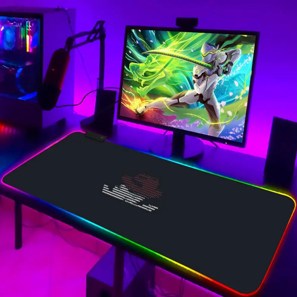 System R-Red Hat Linuxes Mouse Pad CS-GO anime character luminous super large RGB office game competitive keyboard pad