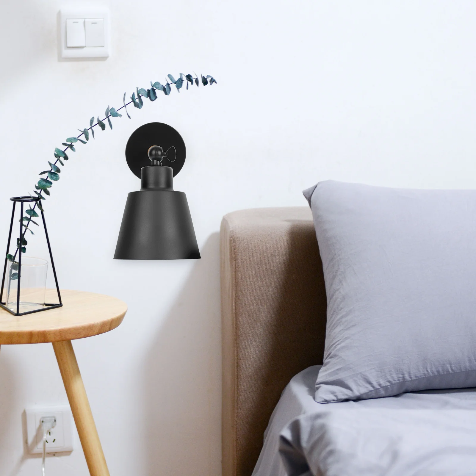 

Wall Lamp Hallway Light Lights for Bedroom Mounted Fixtures Reading Living Wireless Wood Decorative Bedside Lighting