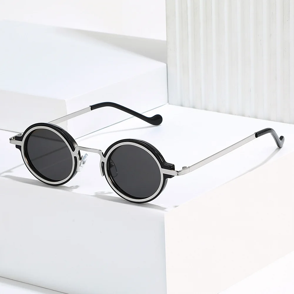 Retro Steampunk Small Round Oval Sunglasses Men Women Metal & Plastic Frame Sun Glasses Fashion Unique Stylish Hipster UV400