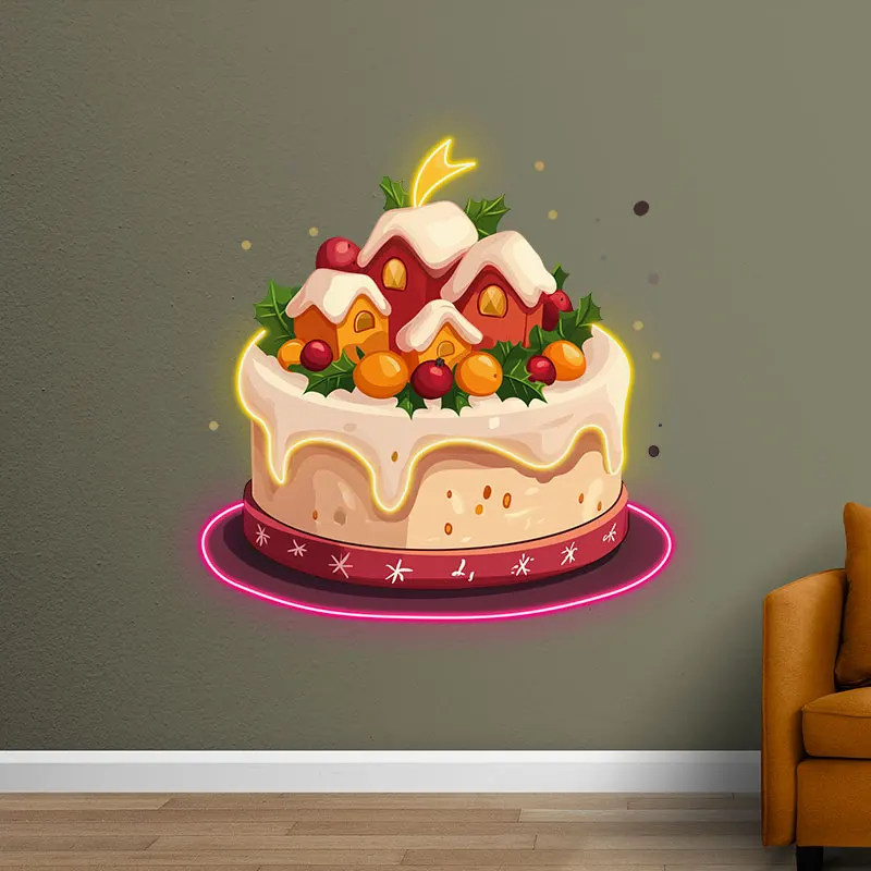 Delicious Cake Neon Sign, Party & Cake Shop Wall Hanging Neon Light, Birthday & Wedding Decor Light