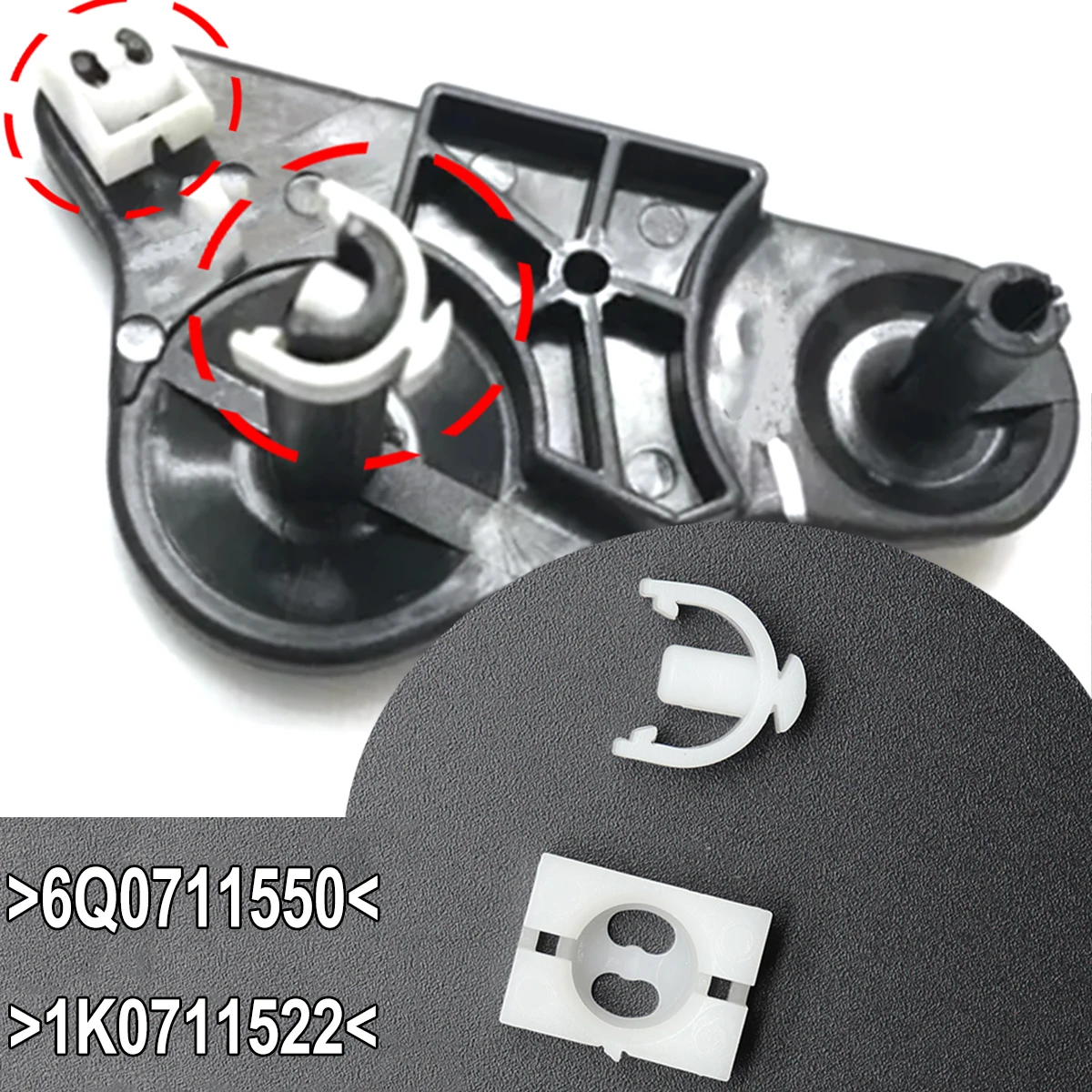 

Gear Selector Mechanism Sliding Shoe Bushing Shift Rod Clip 1K0711522 6Q0711550 For Scirocco Tiguan Touran Transporter T5 UP !