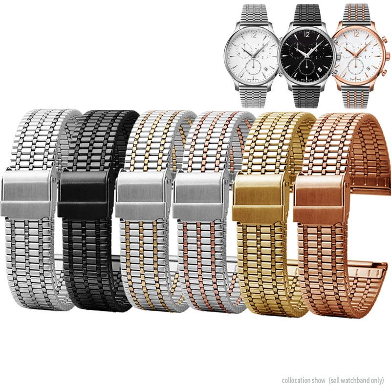 18mm 20mm 22mm For Tissot Timex Citizen HUAWEI WATCH GT 4 GT3 2 Pro 46mm 42mm Stainless Steel Strap Men Watchband Metal Bracelet