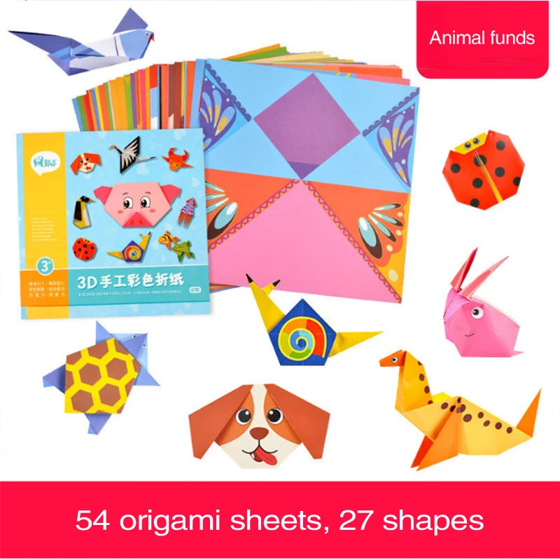 Colorful Origami Paper Kit Manual Fun Origami Set For Kids Children\'s Angel Fun English Origami Paper Cut Toys Handicrafts