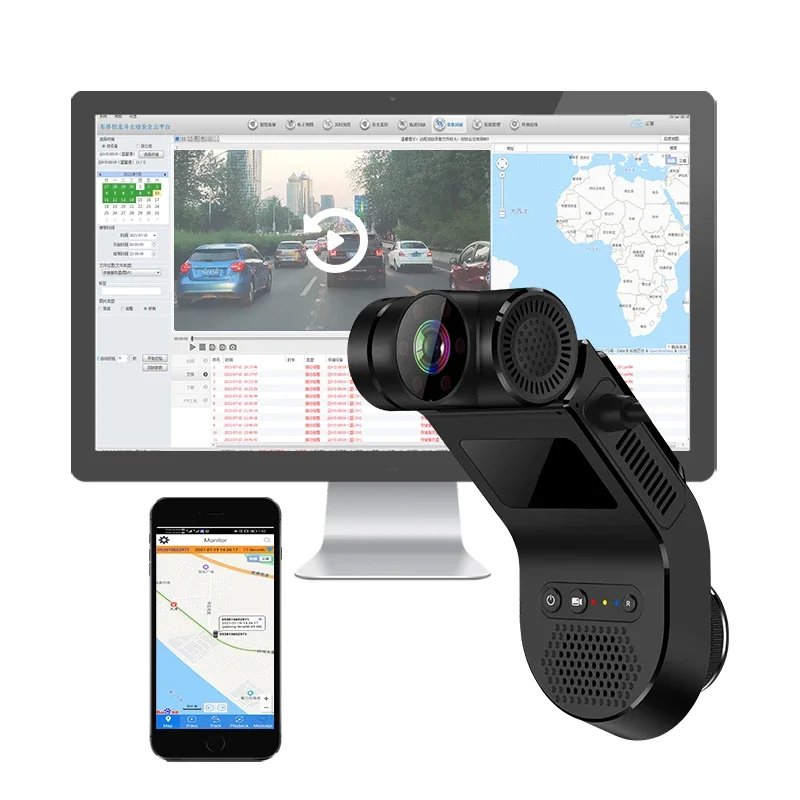 Bluavido 4G Car Video Recorder Surveillance HD 720P Night Vision Front And Rear Dual Recording 24-hour Remote Monitoring Locator