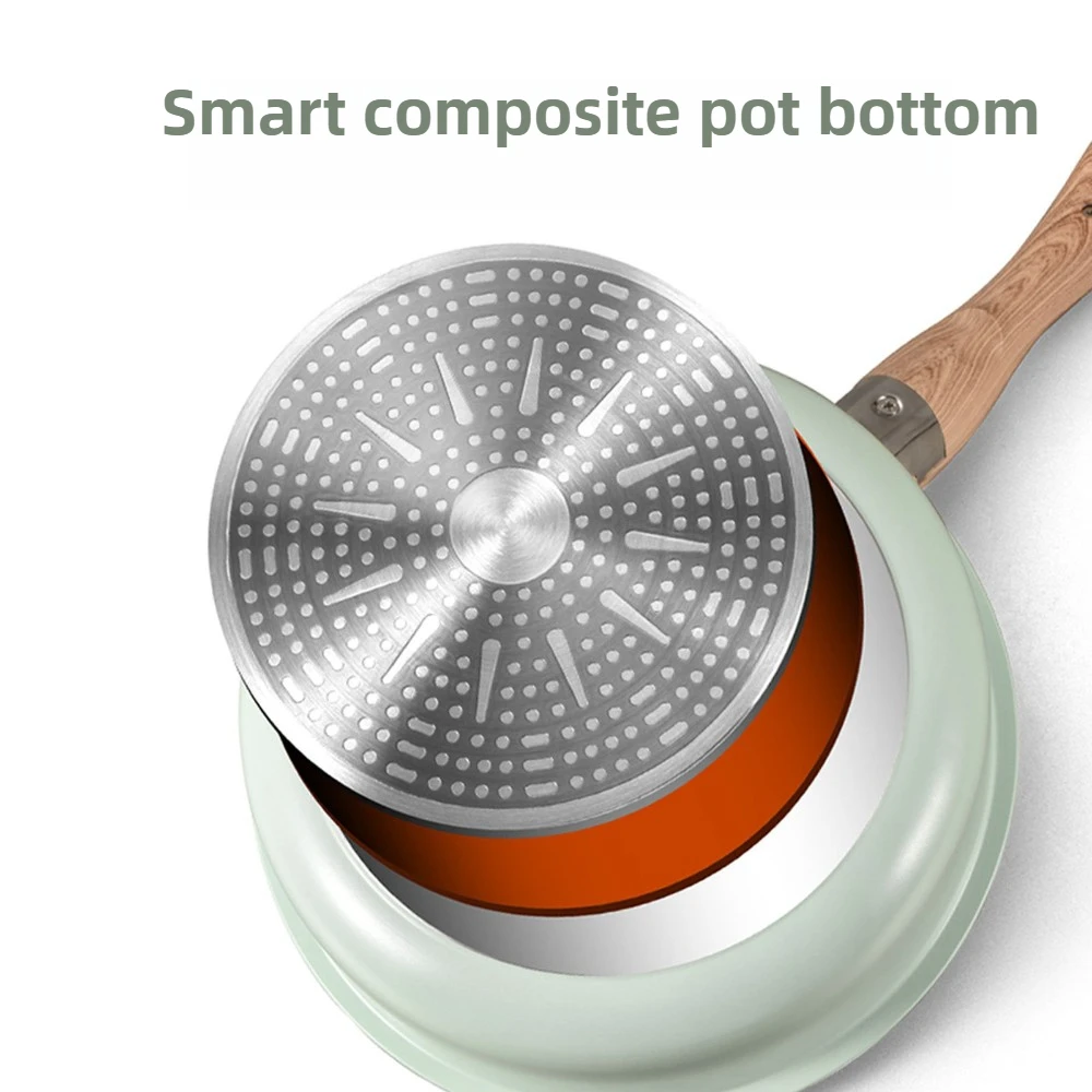 アルミ鍋セット スープポット ミルクポット 取り外し可能なハンドル付き ノンスティックフライパン 二重底 厚手 家庭用キッチンツール