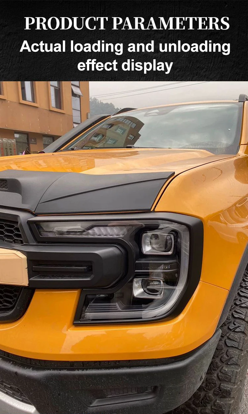 أضواء الرأس أغطية المصابيح لفورد رينجر T9 T6 MK2 رابتور 2023-2025 تعديل المحيطي الكسوة المصابيح الخلفية غطاء حماية اكسسوارات السيارات