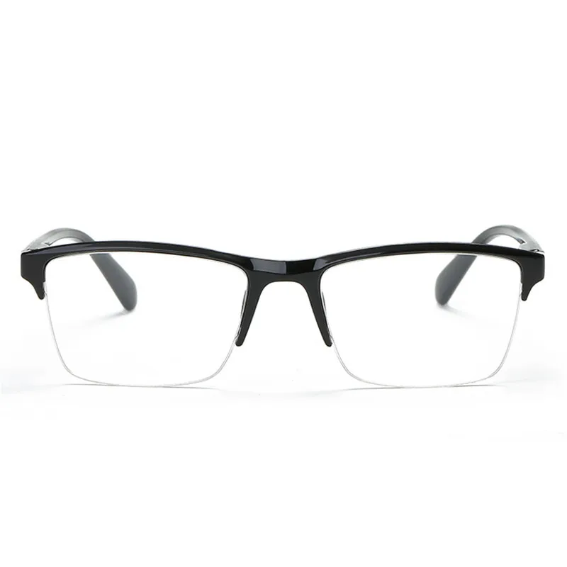 Nuevas gafas de lectura de medio marco para hombres y mujeres, gafas para presbicia ultraligeras, gafas cuadradas negras, gafas de visión de lejos + 75 a + 400