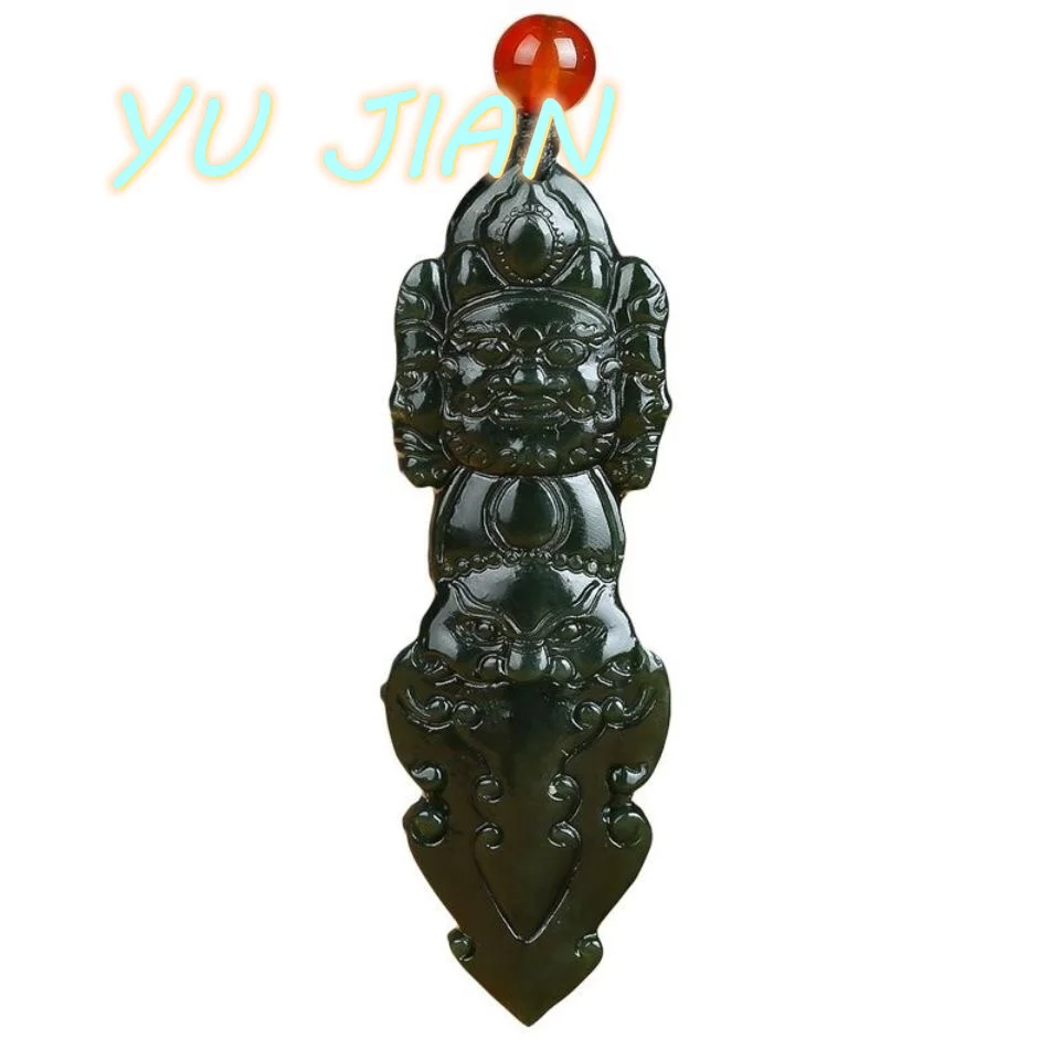 

New Natural Hetian Jade Carved Pieces Purely Hand-Carved Delicate Pendant Amulet Healing Pestle Quality Necklace Jewelry