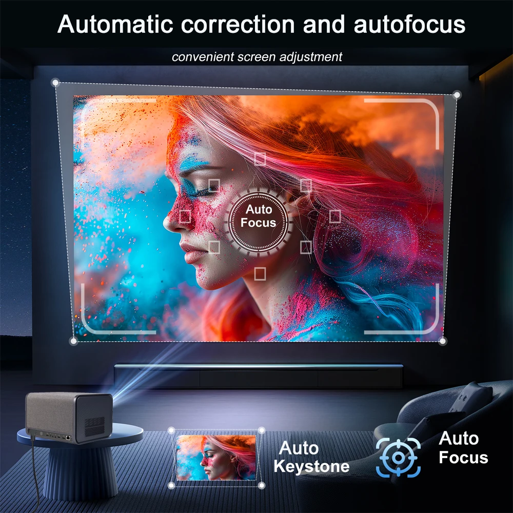 DITONG 2026 NEUER J10 Projektor Native 1080P Autofokus 4K HD Video Outdoor Smartphone Android Smart Home Theater LED-Projektor – Detail 12