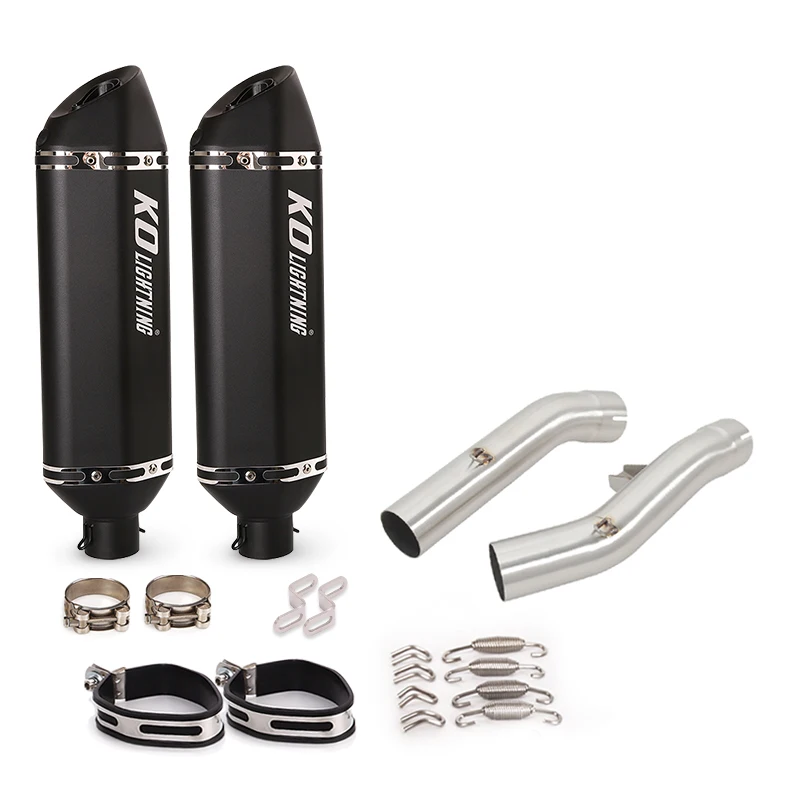 

2*Exhaust Pipe For Yamaha FJR1300 2001-2023 Stainless Steel Mid Link Pipe Slip On Motorcycle Muffler Tips Removable DB Killer