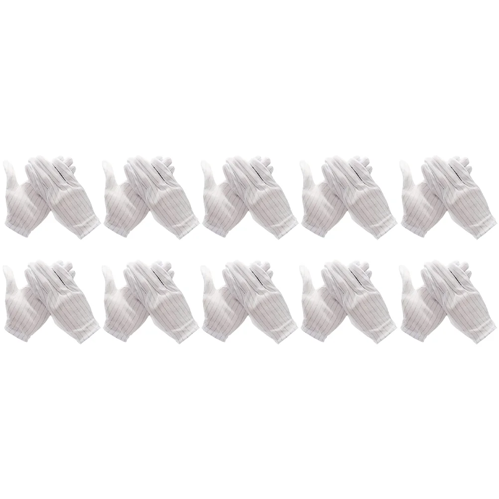 10 Pairs Gloves Clean Anti-static Work Grip for Conductive Fiber Electronics Safety