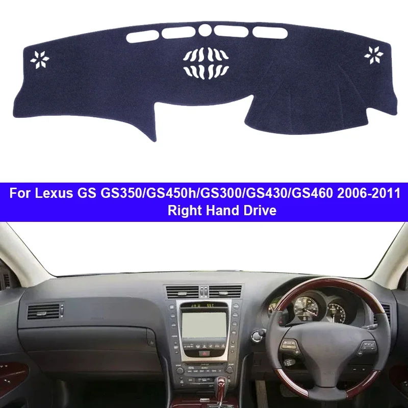 Car Inner Dashboard Cover For Lexus GS GS350 GS450h GS300 GS430 GS460 2006 - 2011 Center Console Protector Carpet Dashmat 2010