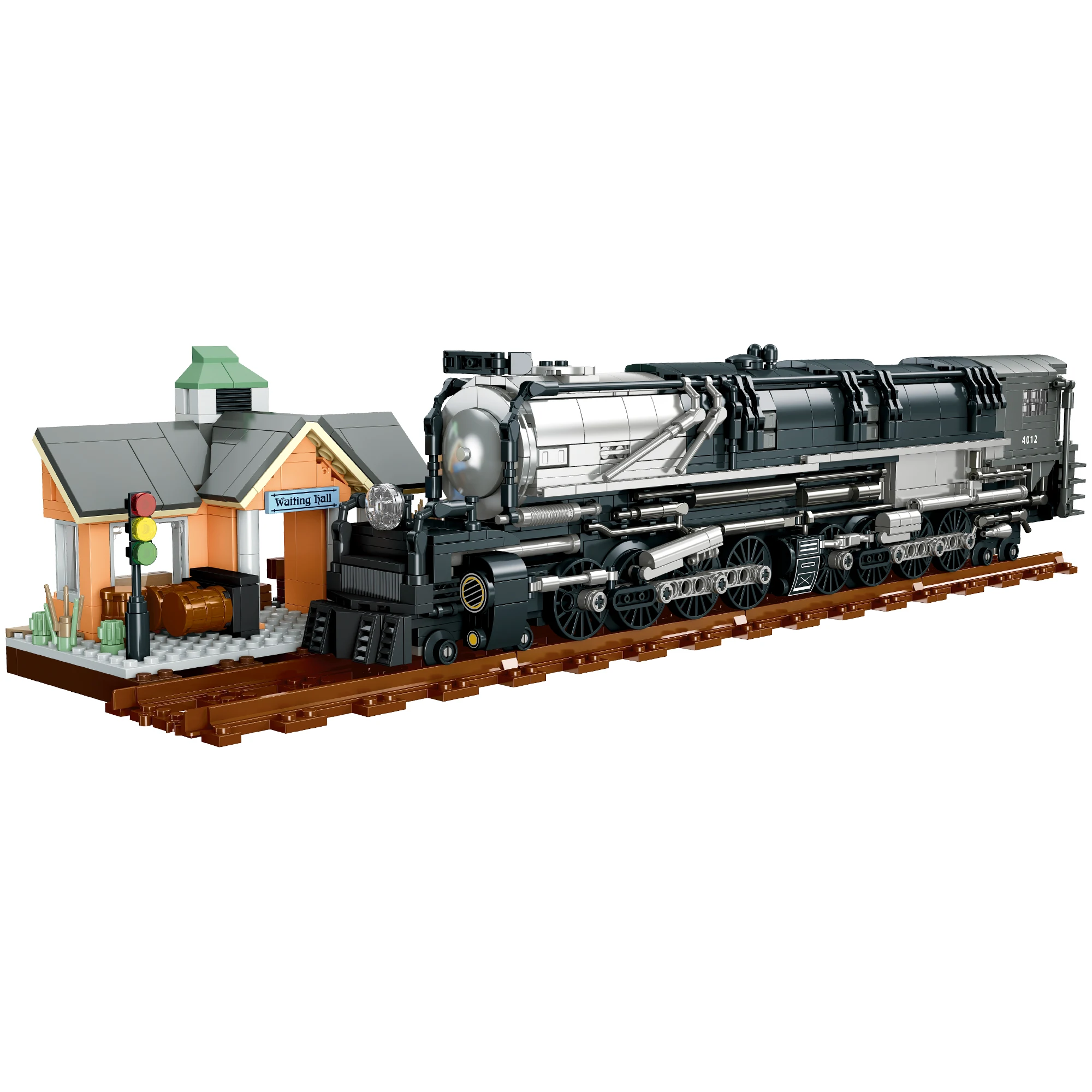 

Articulated Steam Locomotive Building Block Set, Legendary Steam Train Display Kit, Collectible Toy Gifts for Boys and Adults