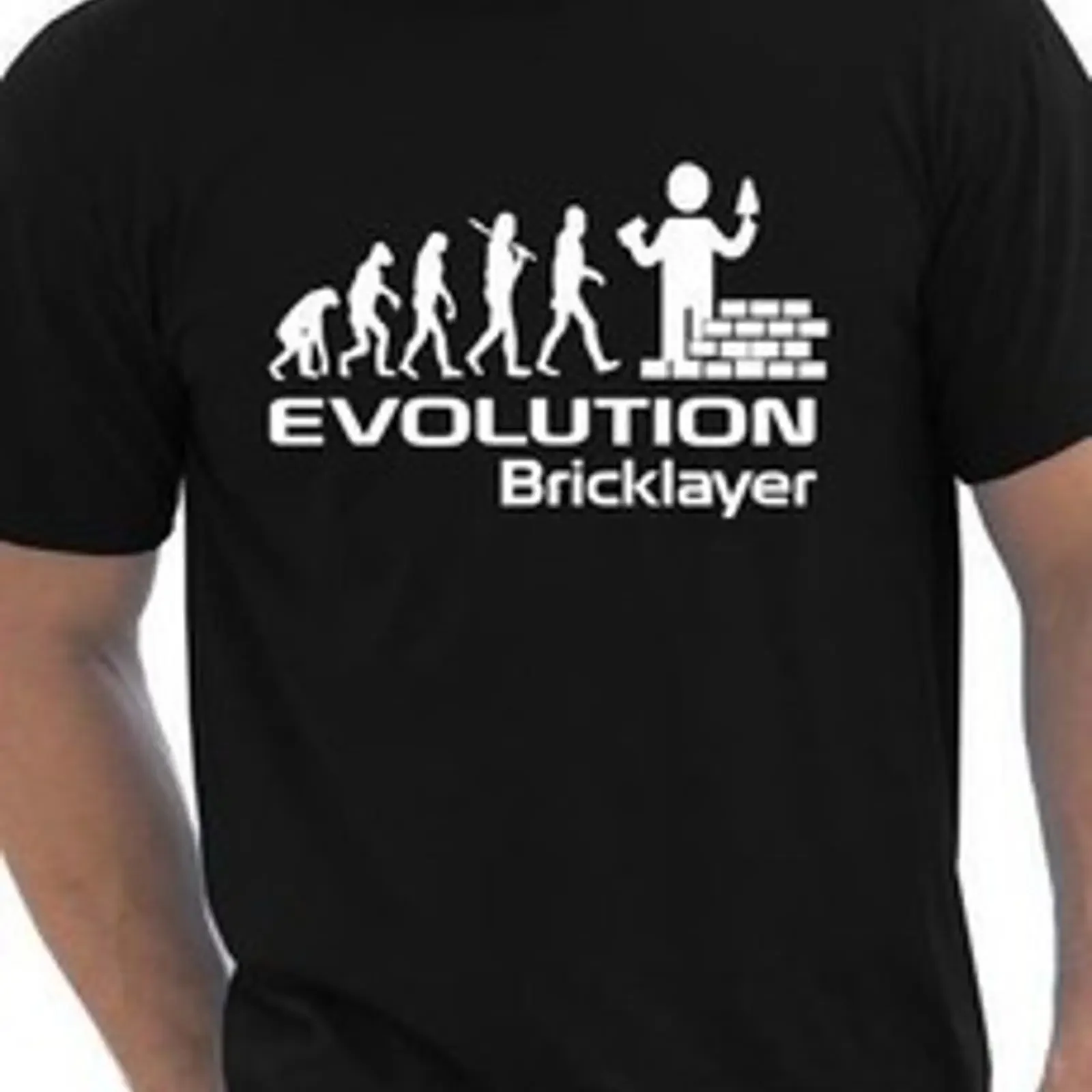 Evolution Of Bricklayer lustiges Herren T Shirt Geschenk Größe S XXL vintage Washed Breathable Soft fashion streetwear graphic