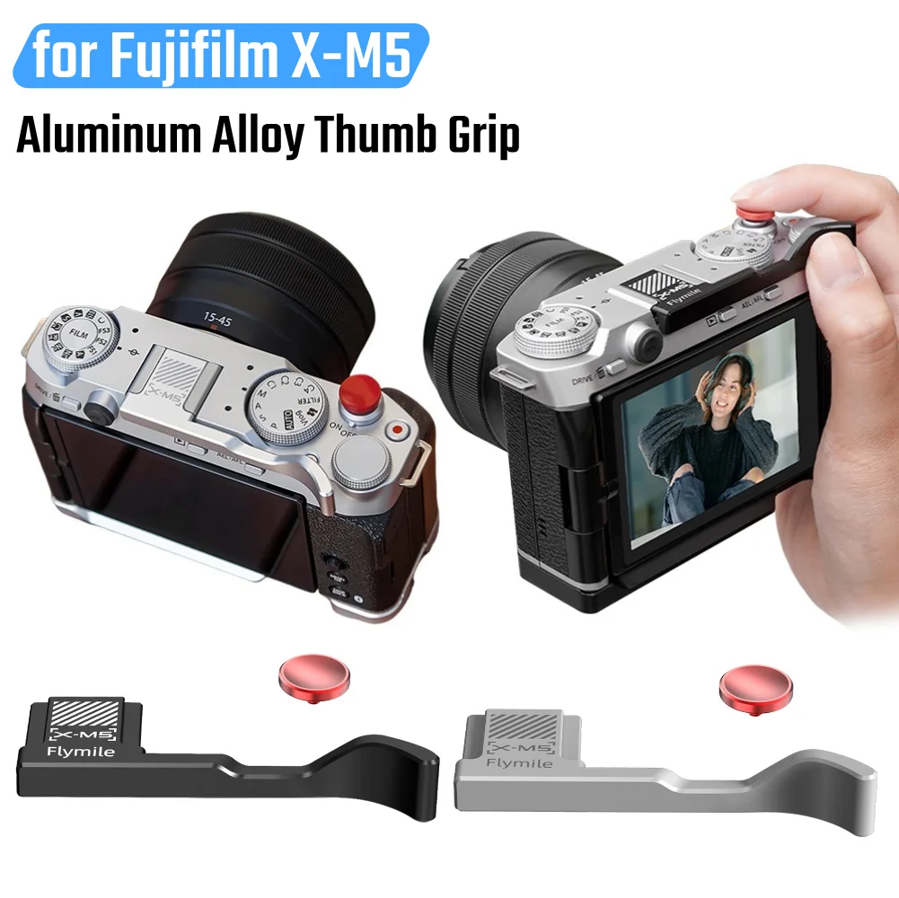 Чехол для горячего башмака с затвором для Fujifilm XM5 Fuji X-M5, кнопка освобождения из алюминиевого сплава, встроенные силиконовые подушечки, подставка для большого пальца камеры