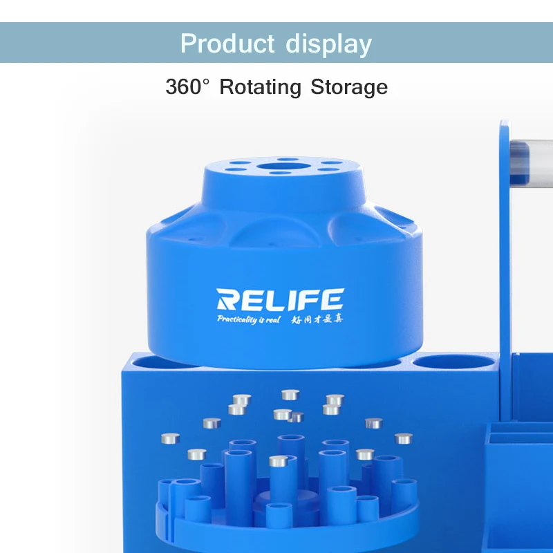 RELIFE RL-001H Multifunctional Rotatable Repair Storage Holder for Mobile Phone Large Capacity Classified Partition Storage Tool