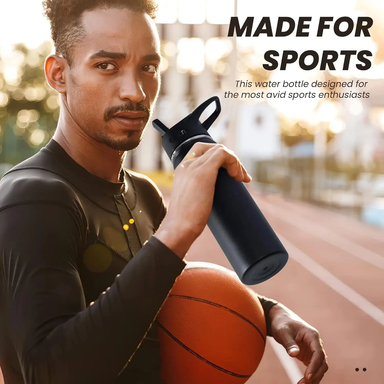 40 Pack 22 oz Sports Water Bottle With Straw,2 Lids, Stainless Steel Vacuum Insulated Water Bottles,Leakproof Lightweight, Keeps