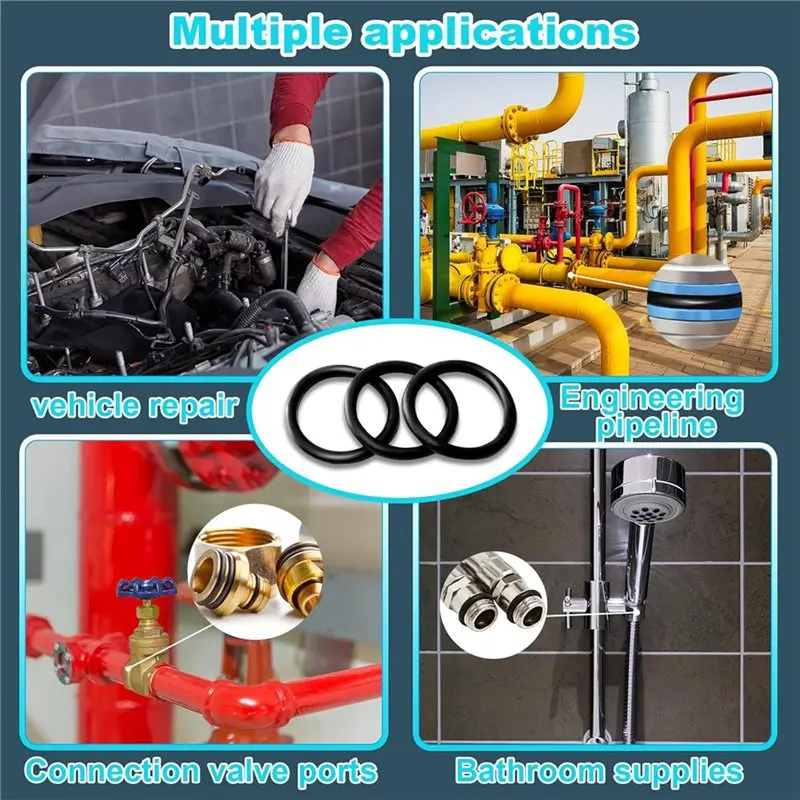 A98E-SAE 1008 Pcs O Ring Kit, 32 Sizes Nitrile 70A Rubber Seals Inch O Rings Set With 4 Pieces Remover Tools
