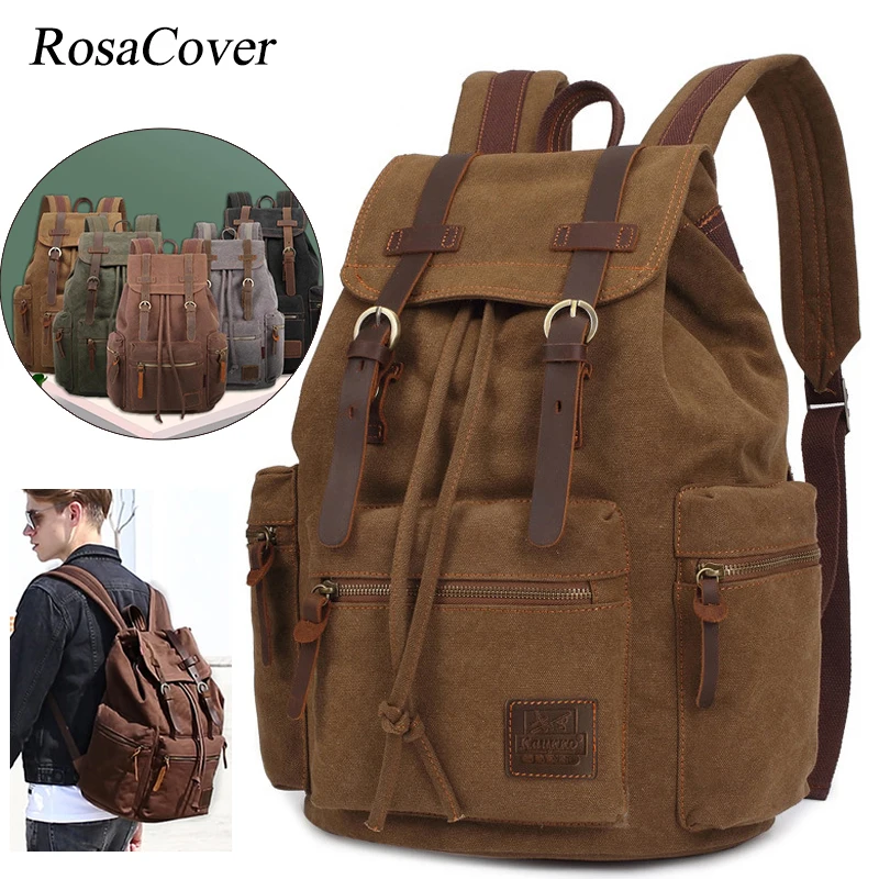 Retro Vintage Canvas Backpacks Men And Women Bags Travel Students Casual For Hiking Travel Camping Backpack Mochila Masculina