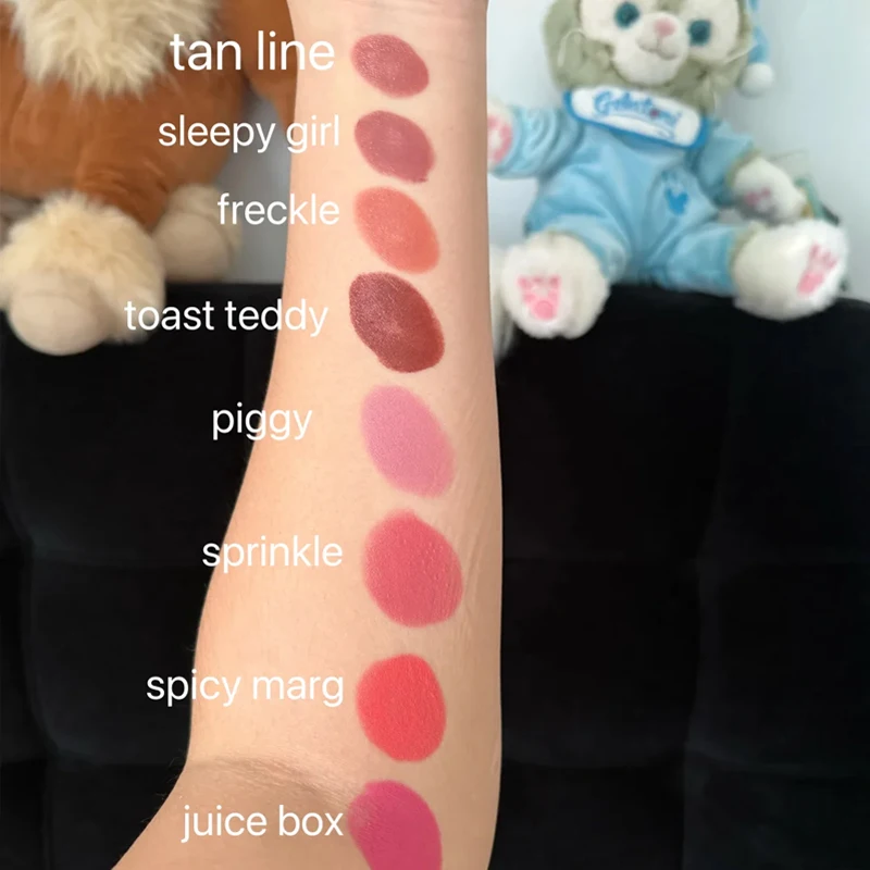 Lemontini Balm Jelly Bean Lip Gloss Toasted Teddy Pocket Blush Stick Non-fading Waterproof Lip Liner Pen Moisturizing Lipstick