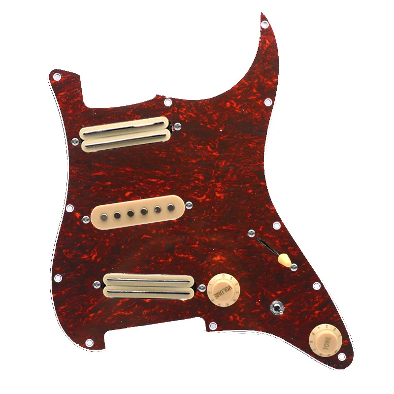 SSS Prewired Guitar Pickguard Alnico 5 Pickups / 3 Single Coils Loaded Guard Push-Pull Coil Split for ST Electric Guitar Parts