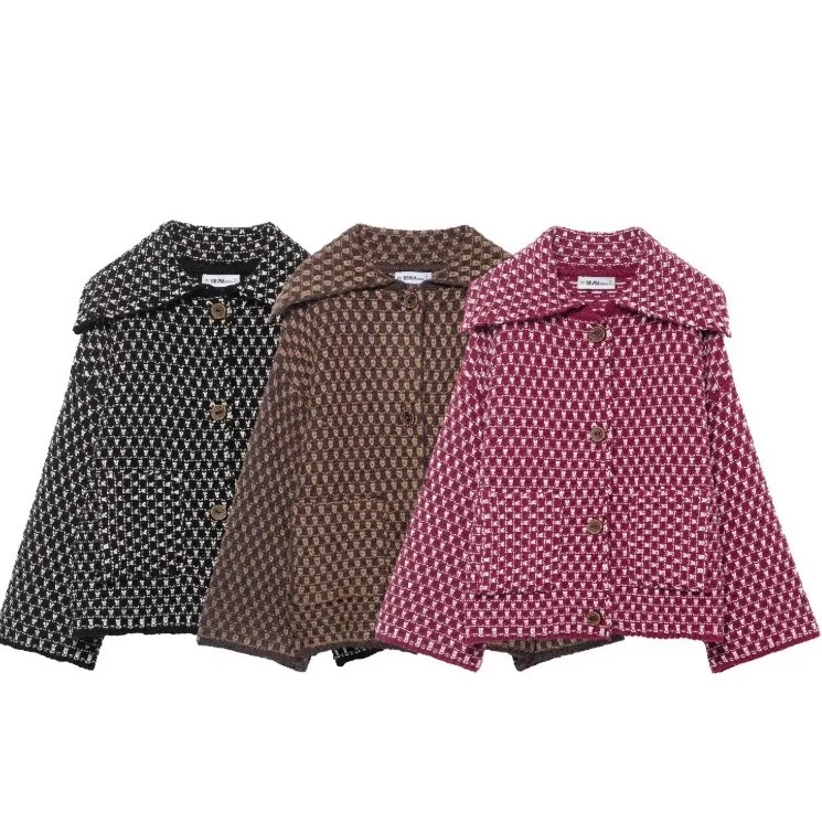 KIDCRKJ Fashion Plaid Women 2026 Spring Jacket Loose Single Breast Cardigan For Female Instagram-Style Versatile Lady Outwear