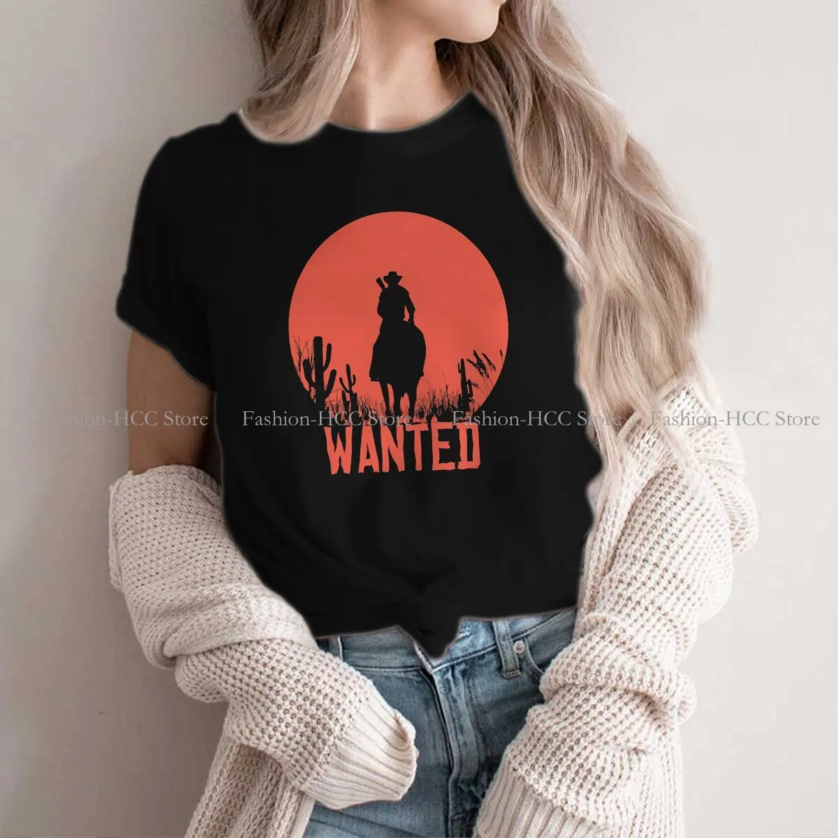 Wanted Essential O Neck TShirt Red Dead Redemption Original Polyester T Shirt Women Tops Individuality