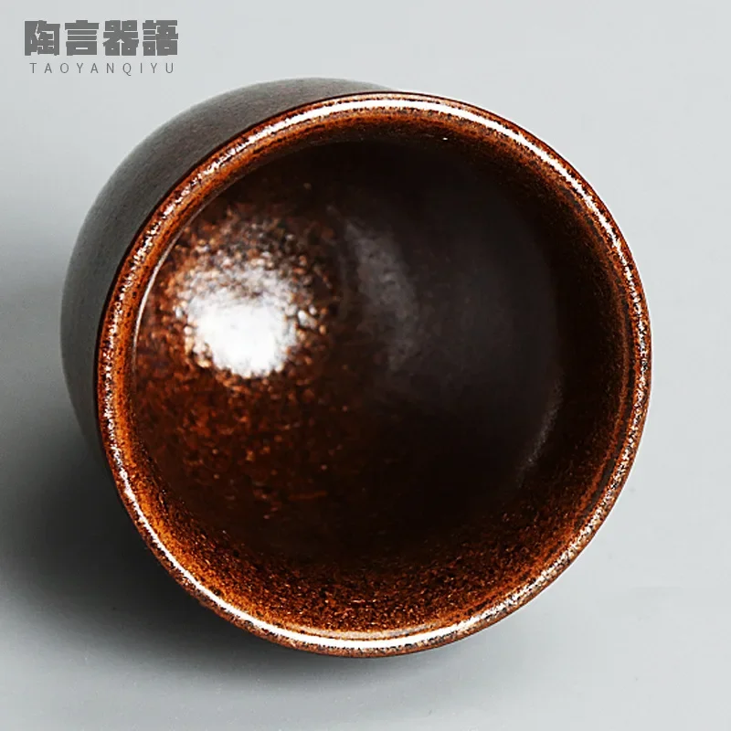 100ml Japanese-style kiln becomes coarse pottery tea cup handmade pottery large tall master cup tea cup