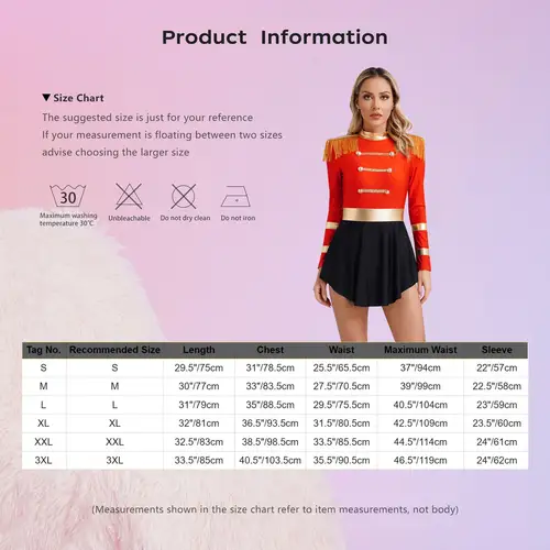 Women Circus Costume Ringmaster Tulle Skirted Tutu Leotard Dress Festival Long Sleeve Fringed Shoulder Halloween Fancy Costume - Image 4