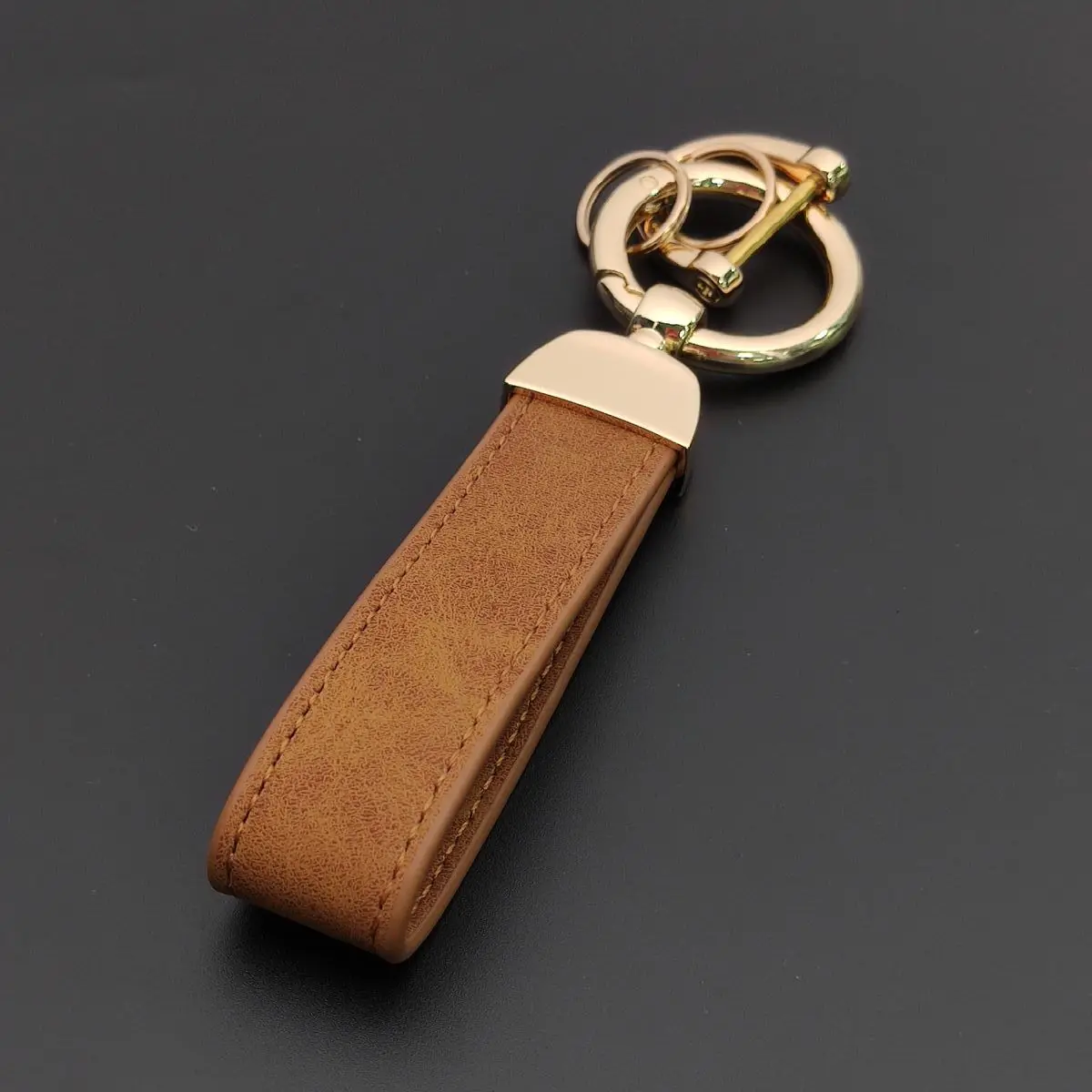 Personalized Leather Key Chain Ring, Custom Gift