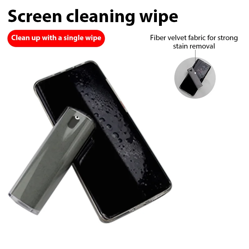 زجاجة رذاذ منظف الشاشة متعددة الوظائف لإزالة بصمات الأصابع، رذاذ تنظيف محمول للهواتف المحمولة والكمبيوتر اللوحي