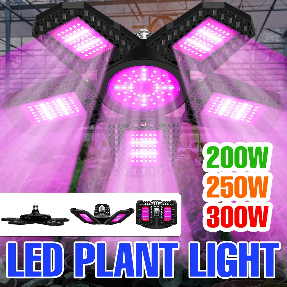 

300W Foldable E27 Full Spectrum Plant Grow Light Bulb LED Indoor Hydroponics Lamp Greenhouse Tent Vegetable Cultivation Lighting