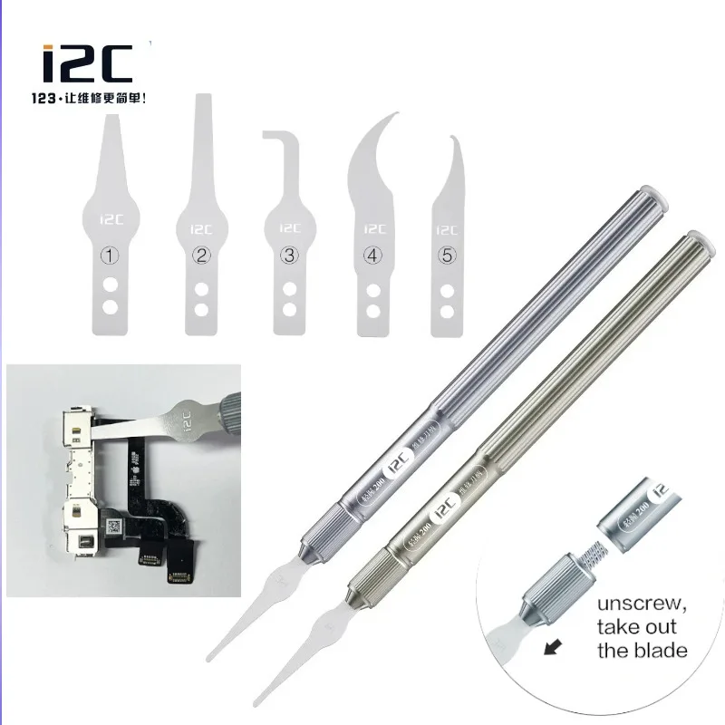 

I2C Q5 Chip Repair High-toughness Blades Non-Slip Pry Knife Kit for IPhone/Android Motherboards IC/CPU Dot Matrix Disassembly