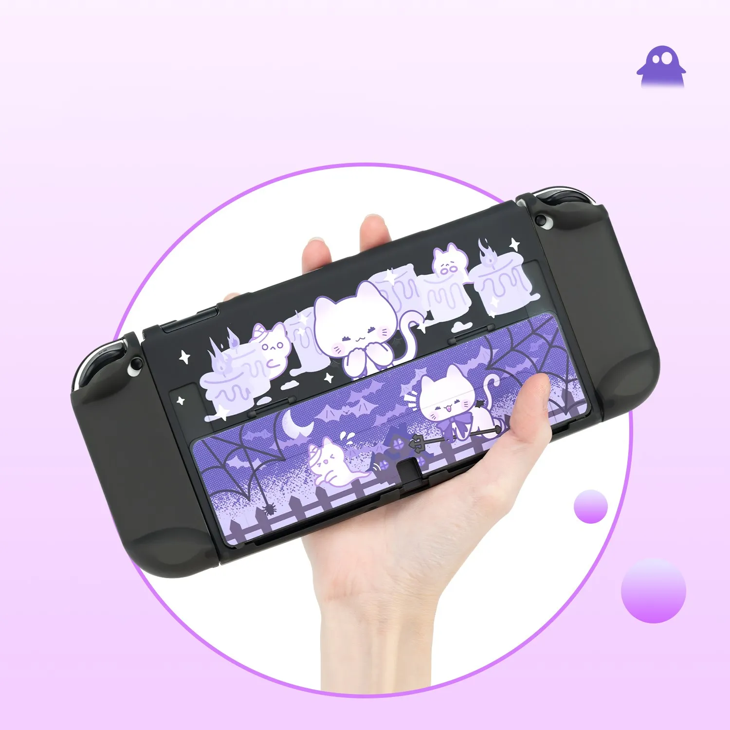 GeekShare Shell For Switch OLED Cartoon Cross Cat Protective Case 3D Silicone Soft Cover NS Game Accessories For Nintendo Switch