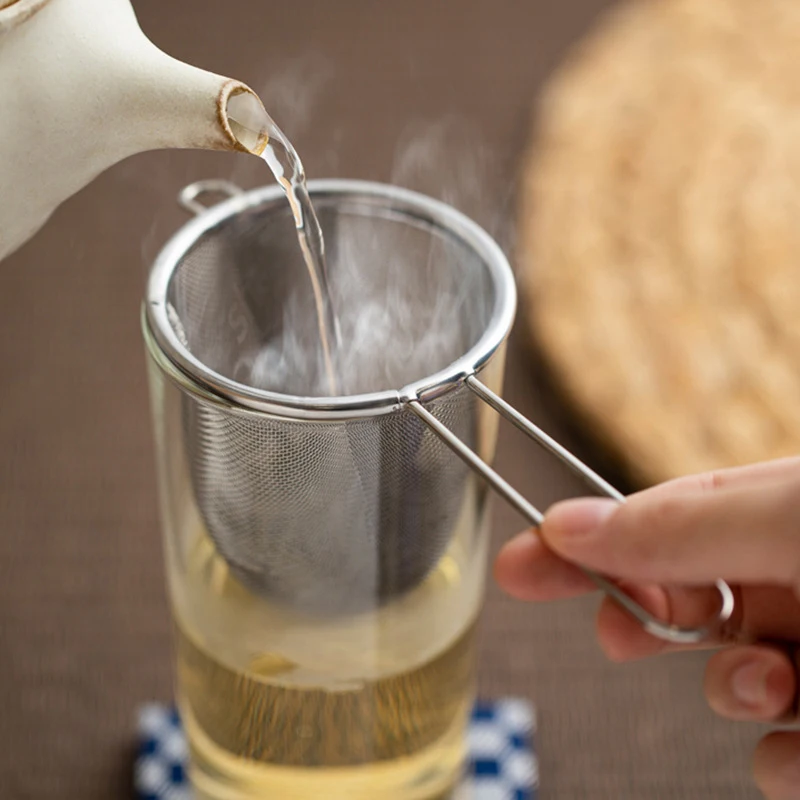 

Stainless Steel Tea Infuser Reusable Tea Leak Filter Teapot Strainer Single Ear Shape Coffee Herb Spice Diffuser With Handle