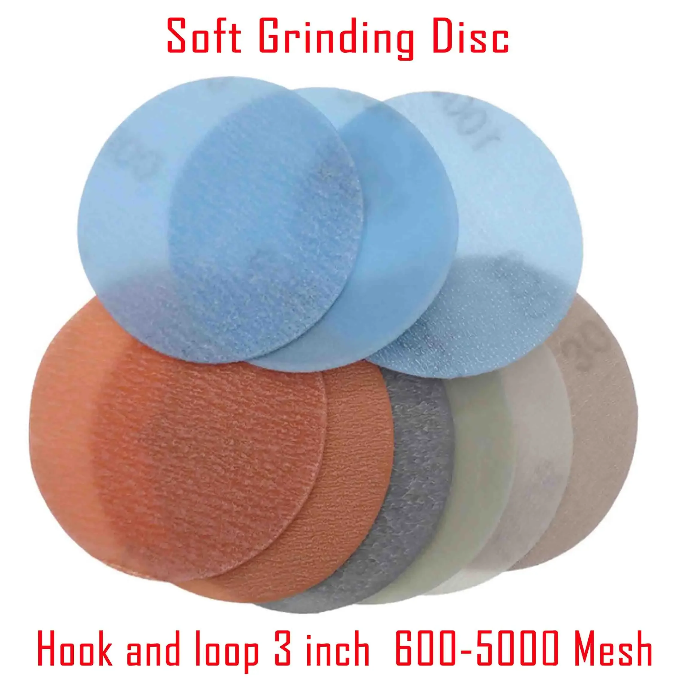 

Soft Grinding Disc Sandpaper Hook and loop 3 inch 600-5000 Mesh for Mini Polisher Pneumatic Car fine polishing