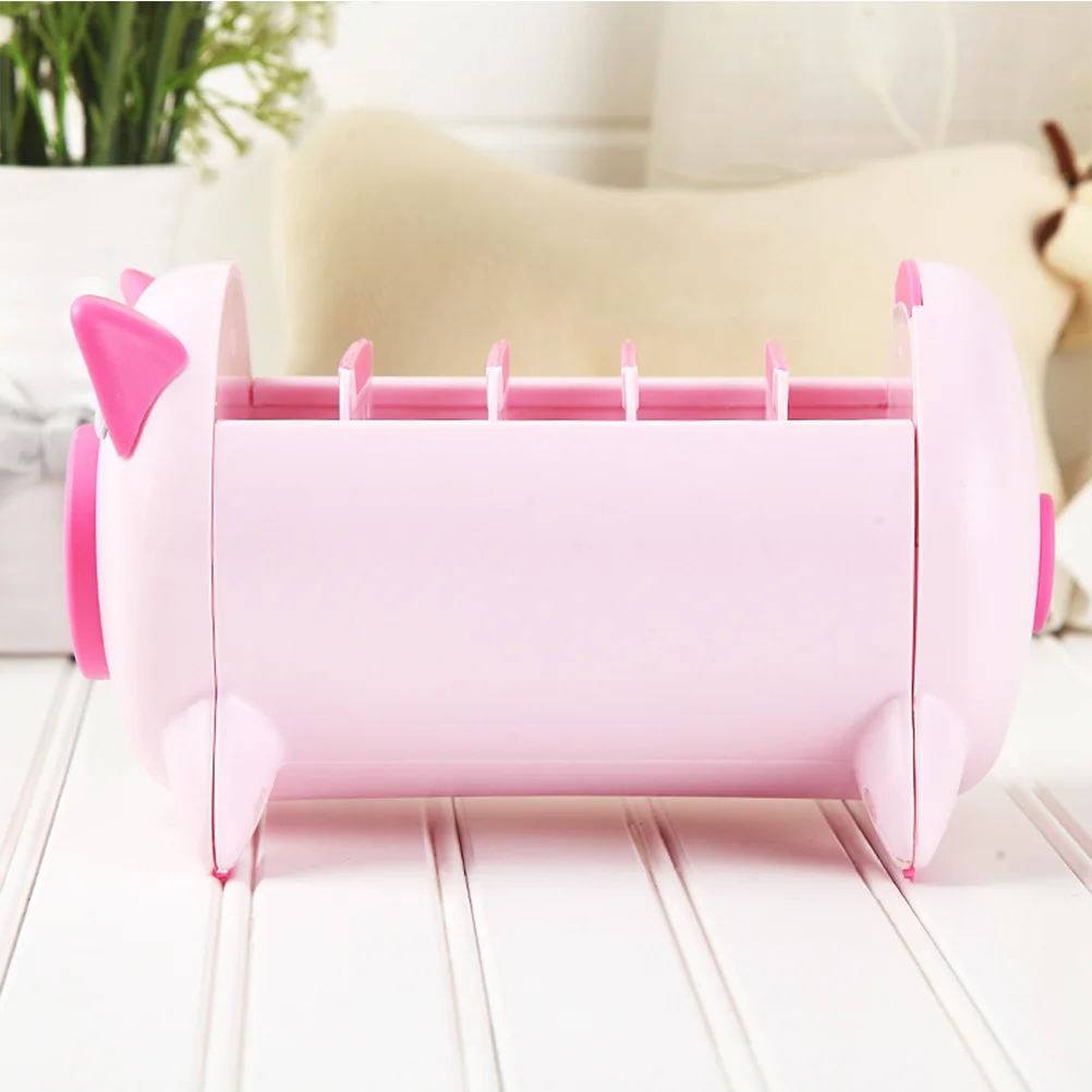 

Office Desk Storage Holder Plastic Organizer Box Pig Design 21x12x115cm Desktop Storage Holder for Phone Remote Pen