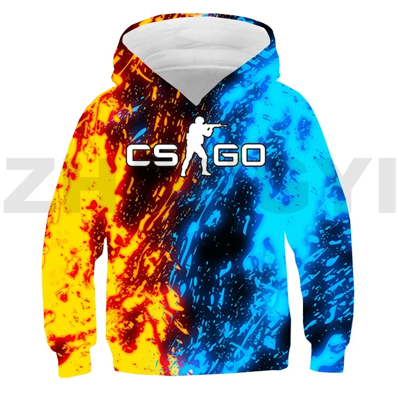 3D Print Shooting War Game CS GO Hoodie fashion causal CSGO Loose Pullovers Hip Hop Hoody Oversized Sweatshirt Kids Long Sleeve