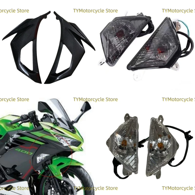 

Carbon fiber coating Fairing Cowl Turn Signal Panel Cover Fit For Kawasaki NINJA 400 Ninja400 EX400 2018 2019 2020 2021-2023