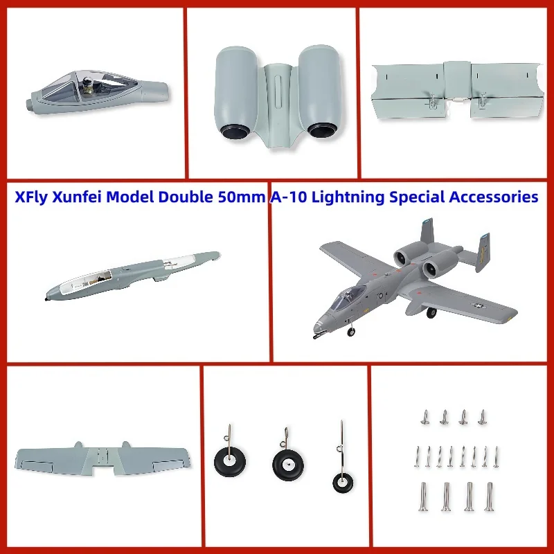 Xfly Xunfei Model Double 50mm A-10 Lightning Special Accessories Body Engine Set Spring Front Landing Gear