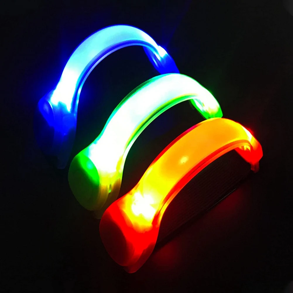 LED Glow Slap Armband Light Up Wristbands Flashing Arm Wrist Bands High Visibility Safety Gear Lights for