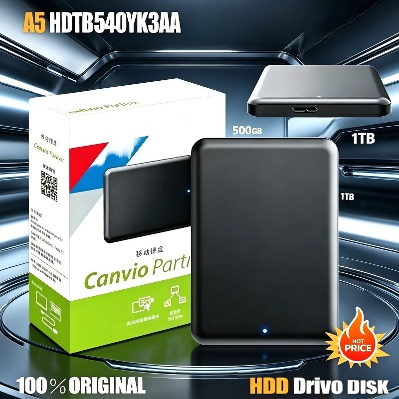 

For Toshiba A5 Series 500GB/1TB/2TB Small Black Portable Hard Drive High-Speed USB 3.2 Gen1 Compatible For Mac