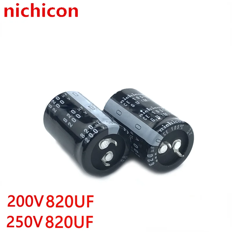 1PCS 200v 820uf aluminum Electrolytic capacitor 250V 820UF 200V nichicon 22X40/50 25X30/35/40/45/50 35X30mm