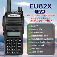 High Power 10W Baofeng UV-82 Walkie Talkie EU82X Dual Band VHF UHF FM Transceiver 10KM Long Range Hunting Two Way Ham CB Radio