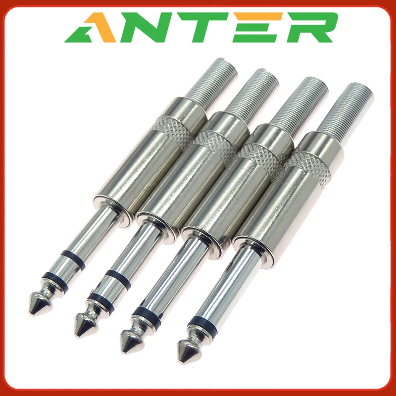 5PCS 6.3MM Mono/Stereo AUDIO jack plug male connector Welding line HeadPhone stereo 1/4\