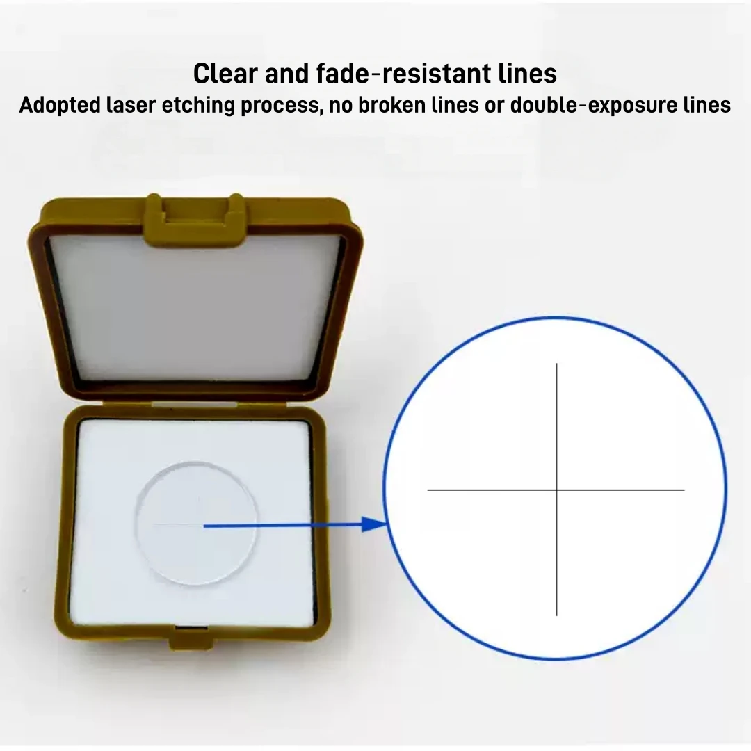 0.01mm Microscope Eyepiece Crosshair Reticle Glass Micrometer Positive Negative Bright Dark Line Calibration Measure Dia8.5-35mm