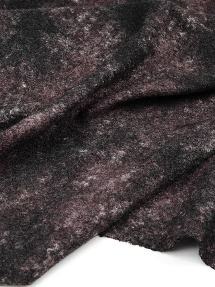 

Black Brown Hand Tie Dyed Knitted Wool Fabric for Coat Jacket Vest Designer Style Micro Elasticity Cloth Diy Sewing Material